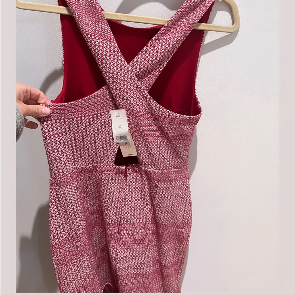 Red tweed peplum dress